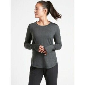 Athleta Uptempo Top, Charcoal Gray Heather, Size XL